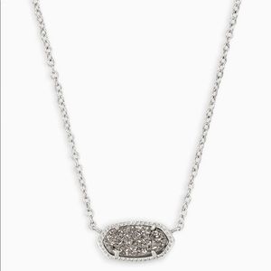 Kendra Scott Elisa Silver Necklace- Platinum Druzy